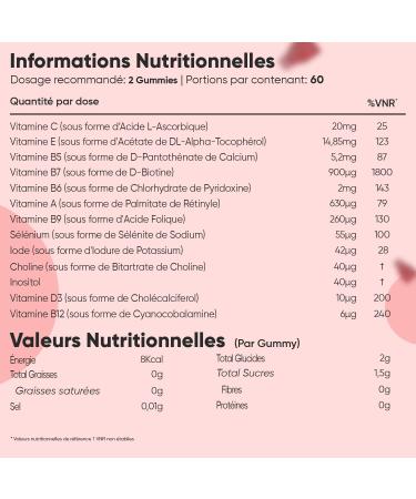 Biotine Gummies 120 Gommes l'Ar me Naturel de Baies M lang es - Selon l'EFSA la biotine contribue au maintien d'une chevelure normale - Complexe avec 13 Multivitamines et Min raux - Buy Online on GoSupps.com