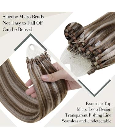 Shop Laavoo 55cm Real Hair Extensions - Microring Blonde & Brown Micro Loop 1g Invisible Extensions - Buy Online on GoSupps.com