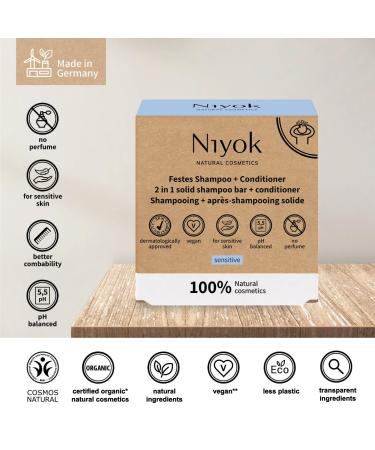 Natural Cosmetics 2-in-1 Solid Shampoo & Conditioner Bar - Sensitive Formula 80g | Eco-Friendly Hair Care - Buy Online on GoSupps.com