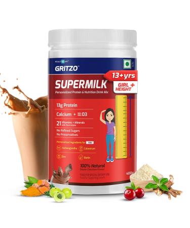 LC SuperMilk Height+ (13+y Girls) 13g Protein with Zero Refined Sugar Double Chocolate 400 g