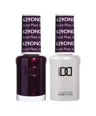 DND Gel Polish Set Purple Collection UV/LED Gel Polish and Air Dry Nail Lacquer Matching Chip-Free Polish Duo 629 Secret Plum 0.5 Fl Oz