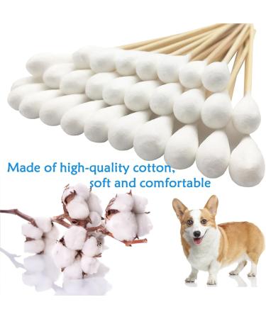 CEZKFH 300 Pack Cotton Swabs for Dogs & Cats - Long 15cm Pet Ear Cleaning Sticks - Ideal for Ear Care & Hygiene - Buy Online on GoSupps.com