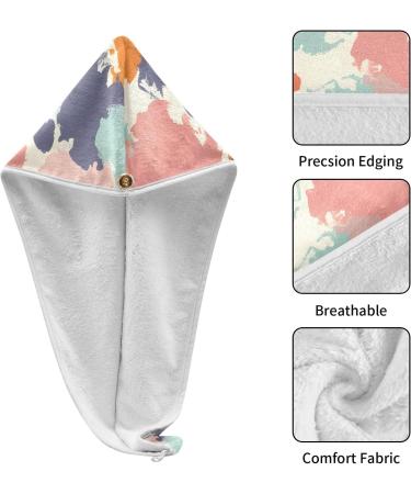 Rainbow Doodle Hair Towel 2 Pack | Super Absorbent Quick Dry Hair Turbans for Women & Girls - Buy Online on GoSupps.com