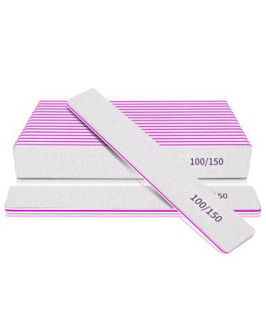 Nail file 100/150 grit double -sided 12 pieces of nail files for nails nail filing for gel nails reusable flowering board nail files natural nails women professional file nail grit 100/150