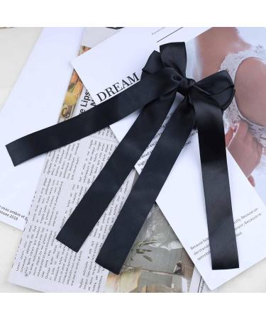 Cimenexe Vintage Black Silk Bow Hair Clips French Bow Hair Barrettes Black Bow Tie Hair Clip Barrette Black Bow Knot Hair Clip Silk Bow Headpiece Hair Accessory for Women and Girls - Buy Online on GoSupps.com