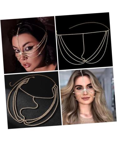 GLSTOY Face Rhinestone Jewelry Gold Headpiece Gold Headbands for Women Hair Jewelry Face Jewelry Accessories for Women Jewelry Hair Chain Gold Face Jewels Face Chain Jewelry - Buy Online on GoSupps.com