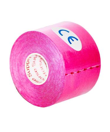 PreCut Kinesiology Tape Sport Pro (20 Pre Cut 10 Inch Strips per Roll) Athletic Recovery Muscle Support Physio TheWrapeutic Aid (Pink) (Single Roll) Pink 1 Count (Pack of 1)
