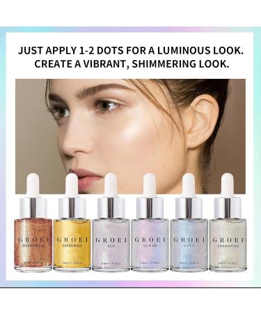 Celestial Body Shimmer Oil - Glow Highlighter & Illuminator with Natural Ingredients for Radiant Skin | 1.01 Fl Oz (Pack of 1 - Buy Online on GoSupps.com