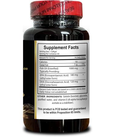 Omega 3 Fish Oil - Alaskan Salmon Fish Oil for Joint Support Triple Strength Burpless Fish Oil Supplement with High-Potency EPA DHA DPA 1 Bottle 60 Capsules - Buy Online on GoSupps.com