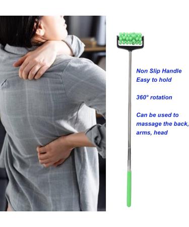 Telescopic Back Massager Stick - Muscle Pain Relief Roller for Men & Women - Green | International Shipping - Buy Online on GoSupps.com