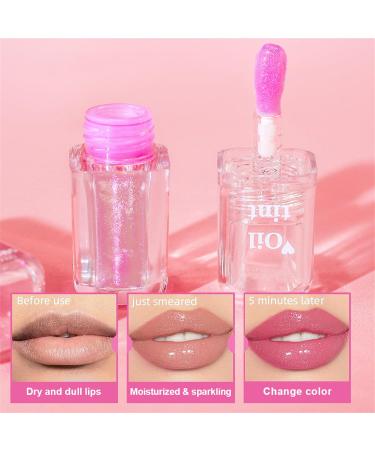 Transparent Warm Changing Pearl Lip Oil | Magic Color Changing Moisturizing Gloss | Hydrating Lip Glow Oil for Smooth Lips - Buy Online on GoSupps.com