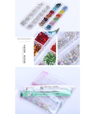 Tdkfdswdoa Nail Art Rhinestone Decoration Set Irregular Crystal Diamond with Curved Silver Tweezer and White Nail Art Pen - Buy Online on GoSupps.com