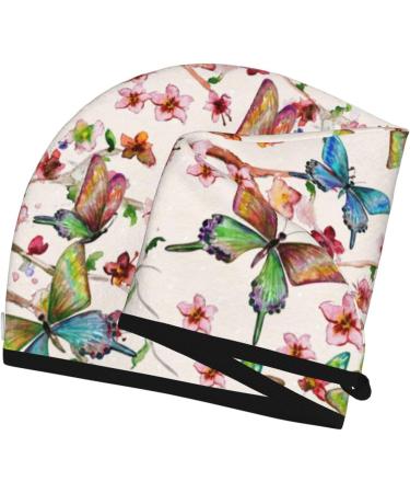 Microfiber Hair Towel Wrap - Soft Super Absorbent Watercolor Floral Design for Long Curly Hair - Quick Dry Coral Velvet Hair Cap for Women - Buy Online on GoSupps.com
