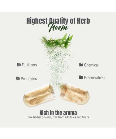 HerbsForever Neem(Azadirachta Indica)-Extra Strength(10:1)Extract Equiv.to 2450mg Leaves Powder Per Serving-Supports Immunity Clear Skin Face Complextion & Blood purify|5%Bitters|60Veg Capsule|750mg - Buy Online on GoSupps.com
