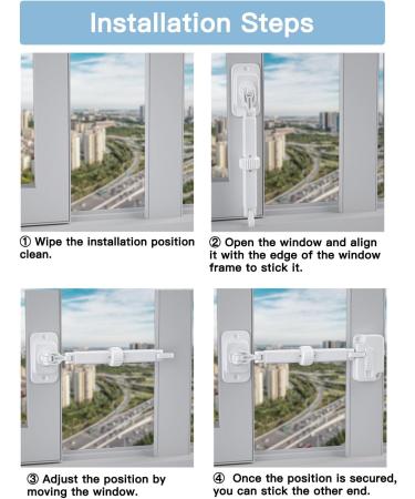 Cispree Window Restrictor Child Safety Locks No Drilling for UPVC Wooden Metal Aluminum Window Frames Sash Restrictors Stopper Self Adhesive Easy Install (1 Lock White) Window Lock -1 Pcs - Buy Online on GoSupps.com