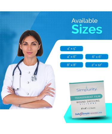 Simpurity Transparent Film Wound Dressing - Waterproof Silicone Medical Pads - 2x12 Pack for Optimal Wound Care - International Shipping Available - Buy Online on GoSupps.com