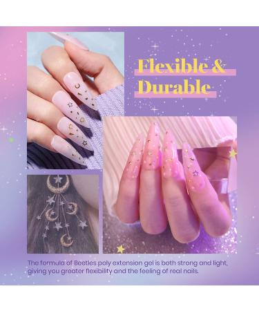 Beetles Poly Nail Gel Kit - 6 Colors with Slip Solution & Brush | Nail Builder & Extension Set for Women | Mother's Day Gift - Buy Online on GoSupps.com