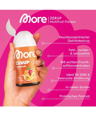 Buy More Zerup Multi-Fruit Sugar-Free Syrup | Vegan Zero Calories Made in Germany | 4 x 65 ml for Up to 32L Finished Drink - Buy Online on GoSupps.com