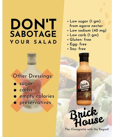 Brick House Vinaigrettes Sesame Ginger Salad Dressing - Vegan, Keto, Paleo, Low Sodium, Low Carb, Gluten Free, Dairy Free - 12 oz - Buy Online on GoSupps.com