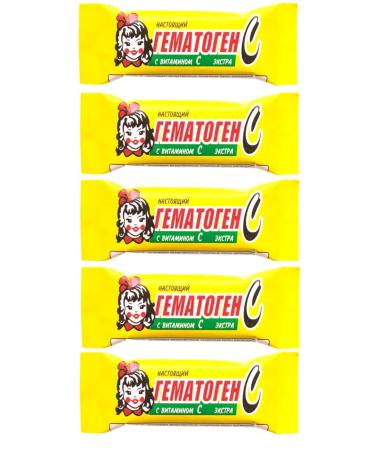 5-Pack Hematogen for Kids Detskiy with Vitamine C 40G/