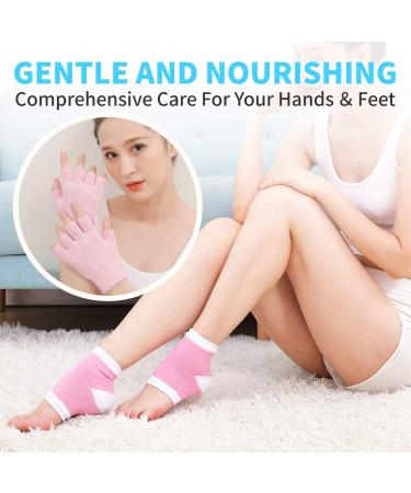 Overnight Moisturizing Gloves and Socks 1 Pair Fingerless Moisturizing Gloves Gel Heel Socks Dry Rough Hands Healing Gloves for Softening and Repairing Chapped Hands Feet Skin Care (Gloves & Socks) - Buy Online on GoSupps.com