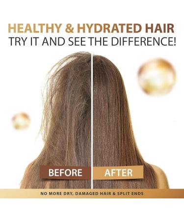 Hair Treatment Serum & Vitamins A C E Pro B5 - 50 Capsules | No Rinse Essence for Frizzy Dry Damaged Hair | Argan Avocado & Moroccan Oil (40pcs) - Buy Now - Buy Online on GoSupps.com