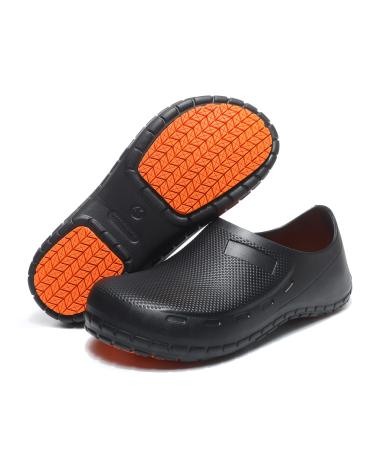 Chef Shoes for Men Zapatos para Cocina para Hombres Non Slip Work Shoes Women Clogs Comfortable Nursing Nurse Croc Shoes for Food Service Unisex Indoor and Outdoor for Kitchen Office Seaside Black 8 Women/6.5 Men Orange