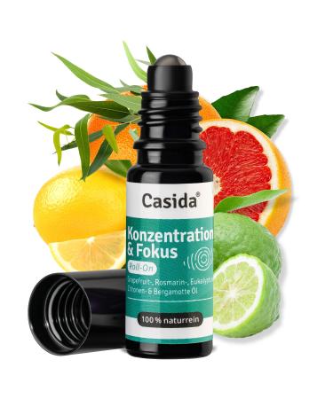 Casida fragrance roll -on - fragrance oil aroma oil essential oil for aroma care on the way - from the pharmacy - 10 ml (concentration & focus) concentration & focus 10 ml (1 Pack)