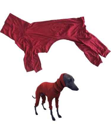 Greyhound Sweater for Dogs Dog Jumpers Pet Sweater Cotton Greyhound Pajamas Four-Legged Greyhound Clothes Hooded Whippet Pajamas Stretchable Warm Dog Coat L red L - Buy Online on GoSupps.com