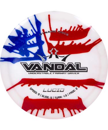 Dynamic Discs MyDye American Flag Disc Golf Discs | Maximum Distance Drivers | Fairway Drivers | Stable Midrange | Beadless Frisbee Golf Putter | 170g Plus | Stamp Colors Will Vary Lucid Vandal