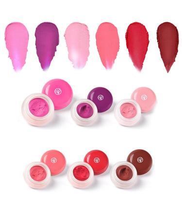 Mousse Blush Mud, 6 pcs Long Lasting Rouge Mousse Subtle Pigmentation Mette Lip Make Up Creamy Rouge Texture Natural Cheek Color For All Occasions