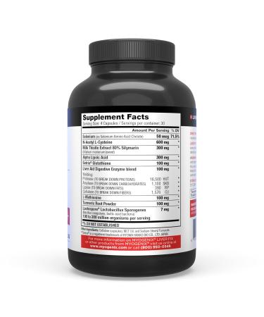 Myogenix Liver Fix Professional Liver & Organ Detox Formula Enhances Digestion Supports Fat Metabolism Easy-to-Swallow Dietary Supplement (120 Capsules) - Buy Online on GoSupps.com