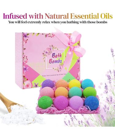 BOENFU Luxury Spa Bath Bombs Gift Set - Organic Essential Oils, 12 PCS - Perfect Relaxation and Skin Moisturization for Mother's Day, Christmas, Anniversary - Ideal Gift for Girl, Mom, Kids, Wife - Buy Online on GoSupps.com