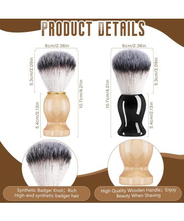 2 Pack Synthetic Men Shaving Brushes with Hard Wood Handles - Travel Shave Brush for Hair Salon & Home Use - Ideal Gift for Men - Buy Online on GoSupps.com