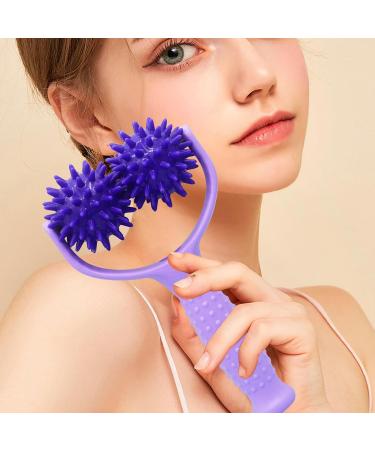Massage Balls Scooter & Roller - Self-Massage Tool for Back Legs Feet & Muscle Pain Relief - Purple - Buy Online on GoSupps.com
