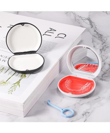 Orthodontic Box Retainer Case Aligner Case Denture Boxes Denture Storage Container Orthodontic Round Retainer Box (Blue+Mirror) - Buy Online on GoSupps.com