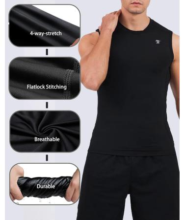 TELALEO 5 Pack Men's Athletic Compression Sleeveless Tank Top Bundle - Large - Buy Online on GoSupps.com