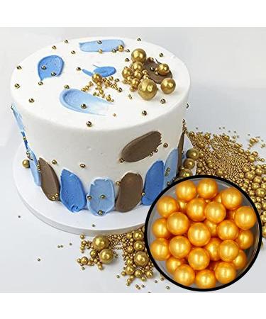 Buy Edible Gold Sprinkles - Stray Gold Crunchy Sugar Pearls 130g | Perfect for Valentine's Day Birthdays & Weddings - Gourmet Cake Decoration - Buy Online on GoSupps.com