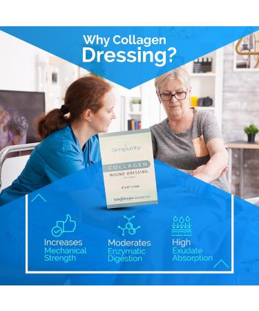 Simpurity Collagen Dressing Pads 2x2 - 5-Pack Non-Adherent Wound Care Dressing - Safe n' Simple Collagen Pads for Wounds 2x2 (Pack of 5) - Buy Online on GoSupps.com
