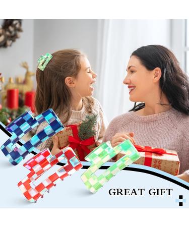 Whaline 6Pcs Colorful Checkered Hair Claw Clips - Y2K Rectangle Plaids Hair Jaw Clamp for Women and Girls - Non-Slip PVC Styling Accessories - Buy Online on GoSupps.com