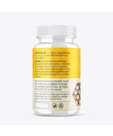 HONEYBEEZONE-Royal Jelly Capsules 500 mg Energy Glowing Skin and Brain Booster Supplement | Non-GMO Gluten-Free 60 Easy-to-Swallow Veggie Capsules - Buy Online on GoSupps.com