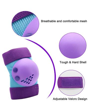 Kids Protective Gear Set for Sports, Roller Skates, Cycling - Blue/Purple - Youth Knee Pads, Elbow Pads, Wrist Guards - Ages 6-15 - Buy Online on GoSupps.com