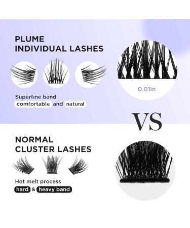 Beyelian D+ Curl Cluster Eyelashes - 144 Pcs Luxury DIY Eyelash Extensions Super Thin Black Band 0.07mm 10-16mm Mixed Lengths - Buy Online on GoSupps.com