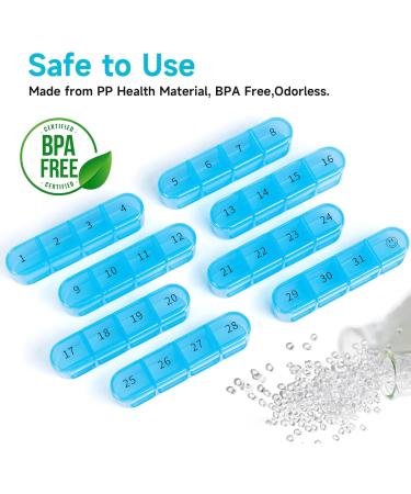 Colorwing Monthly Pill Organizer | 4-Week Travel Medicine Organizer with 32 Compartments | 30-Day Portable Pill Box for Vitamins Fish Oil & Supplements - Buy Online on GoSupps.com