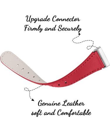 Joyozy Genuine Leather Band for Fitbit Sense/Versa 3 - Red | Professional Classic Strap Replacement for Men and Women - Buy Online on GoSupps.com
