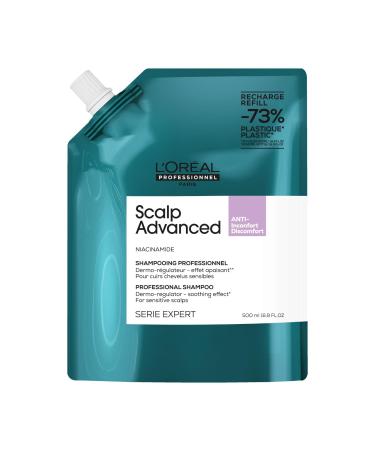 L'Or al Professionnel Anti-Discomfort & Itching Shampoo Refill +83% Scalp Soothing and +49% Hydration Dermo-Regulating Care Sensitive Scalp Silicone-Free 500ml