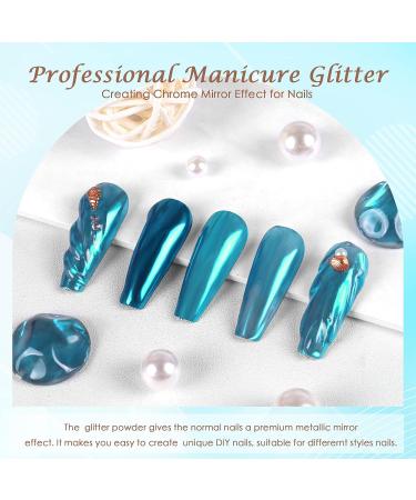 Lake Blue Chrome Nail Powder for Mirror Effect Manicure & Resin Craft - Buy Online on GoSupps.com