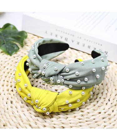LAKEMON Pearls Inlay Wide Headband for Women & Girls - Beaded Knot Hair Band Accessory - Buy Online on GoSupps.com