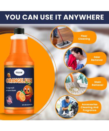 ORANGE PLUS Multi-Purpose Cleaner & Odor Eliminator | USA-Made ORANGELEAN Floor Cleaner & Stain Remover - 32 oz - Buy Online on GoSupps.com