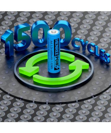Buy Henreepow AA 3.2V 600mAh LiFePo4 Rechargeable Batteries - Ideal for Solar Lights | Low Self-Discharge 4-Pack - Buy Online on GoSupps.com